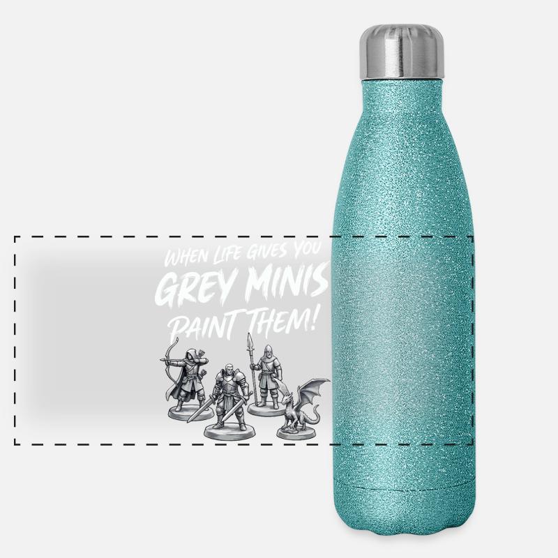 Minis gris disant Miniatures Peindre Gourde isotherme panoramique pailletée 500 ml