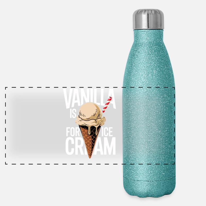Vanille Eiscone im Kontrast Panorama Glitzer Isolierflasche 500 ml