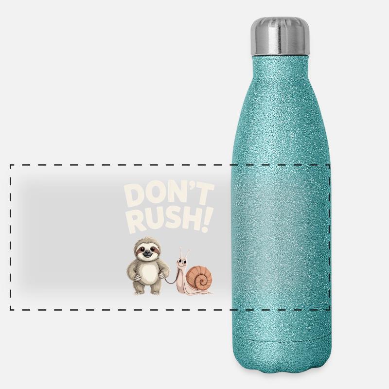 Sloth and Snail Don't rush Panoramic Glitter Thermal Bottle 500 ml