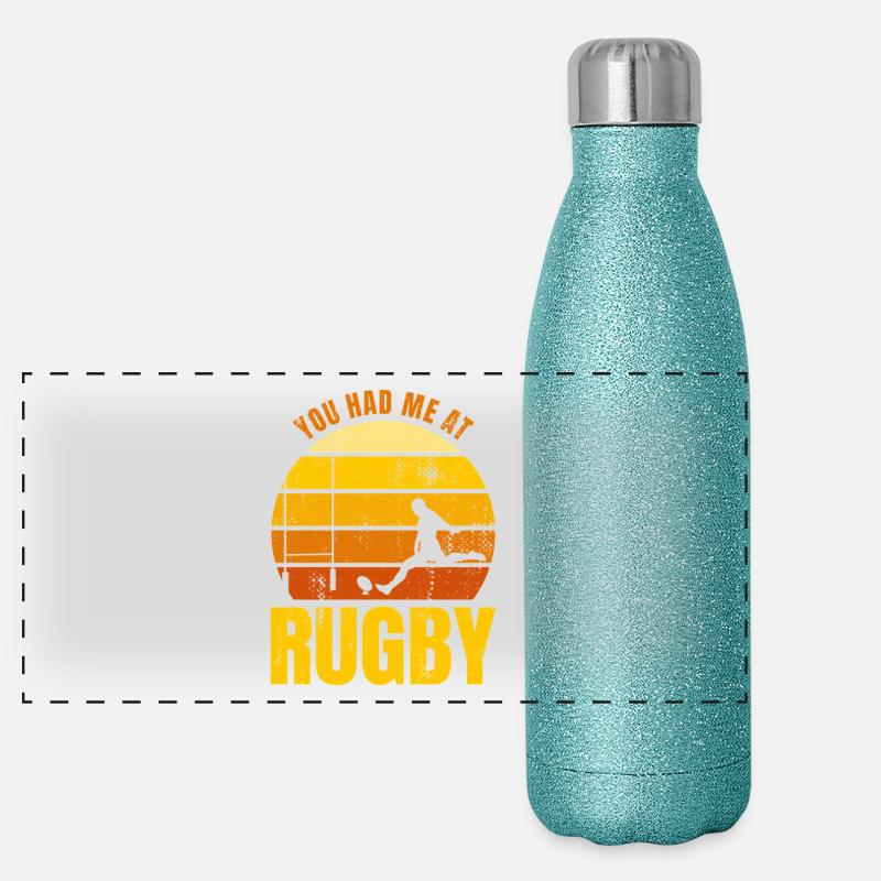 Le dicton du rugby Gourde isotherme panoramique pailletée 500 ml