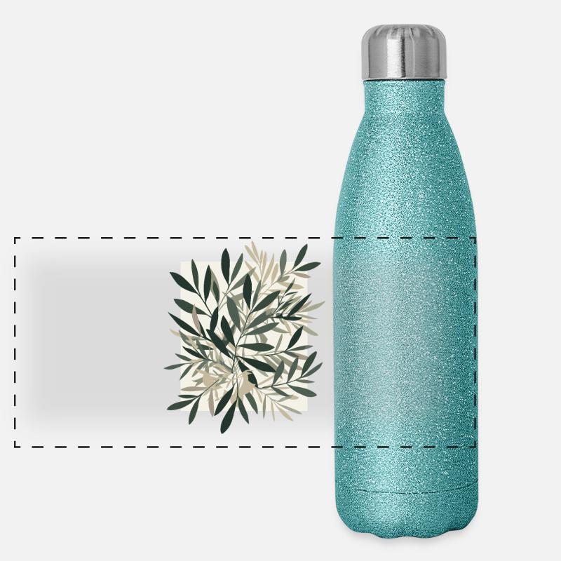 Leaf dance in natural tone Panoramic Glitter Thermal Bottle 500 ml