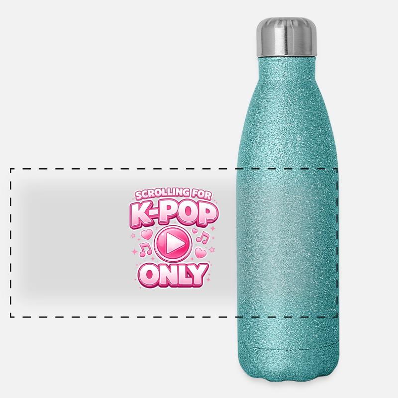 Scrolling For K Pop Only Panorama Glitzer Isolierflasche 500 ml