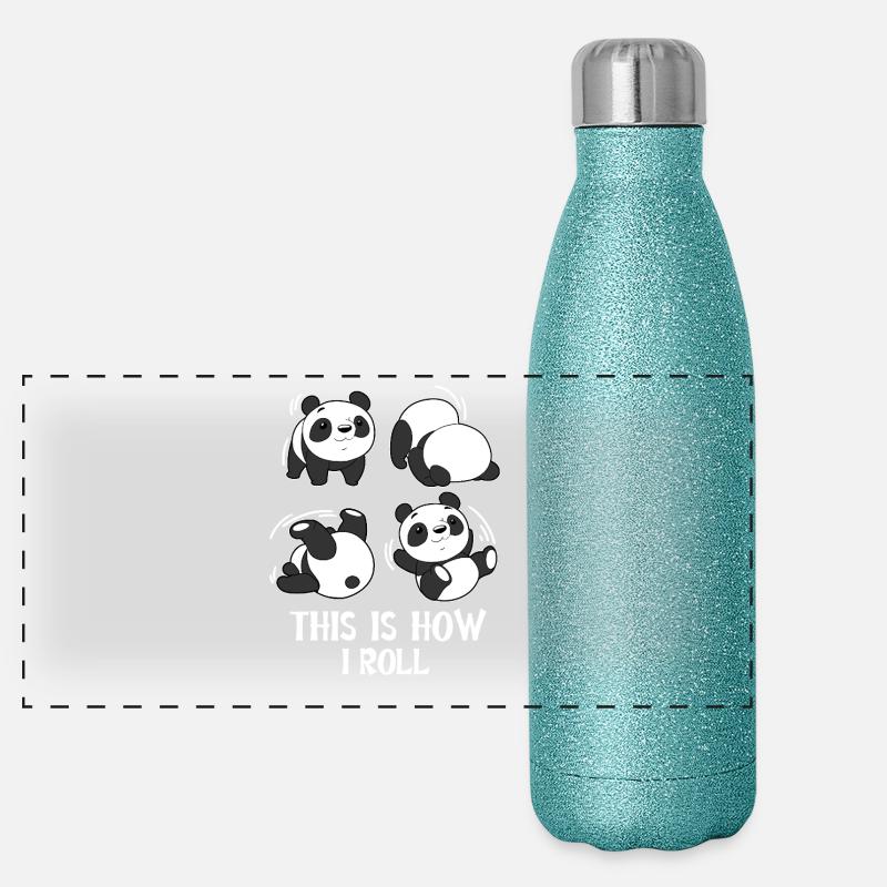 Panda Roll Roulade Gymnastique à roulettes Gourde isotherme panoramique pailletée 500 ml