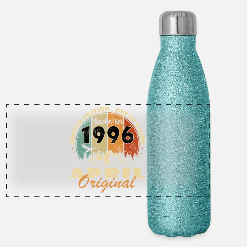 April 1996 Vintage-Geburtstagsgeschenk Panorama Glitzer Isolierflasche 500 ml