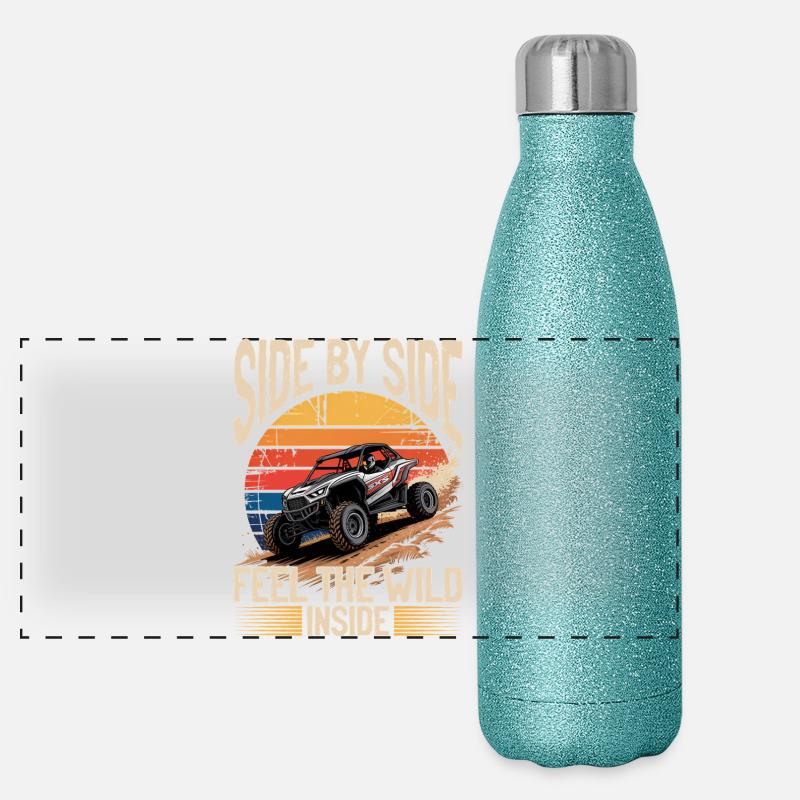 UTV Off Road 4 Wheeler Side by side Panorama Glitzer Isolierflasche 500 ml