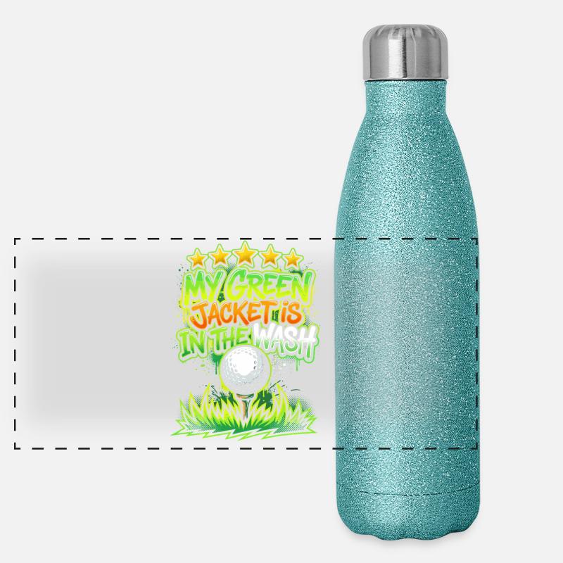 Motif de golf vert dans la lingerie Gourde isotherme panoramique pailletée 500 ml
