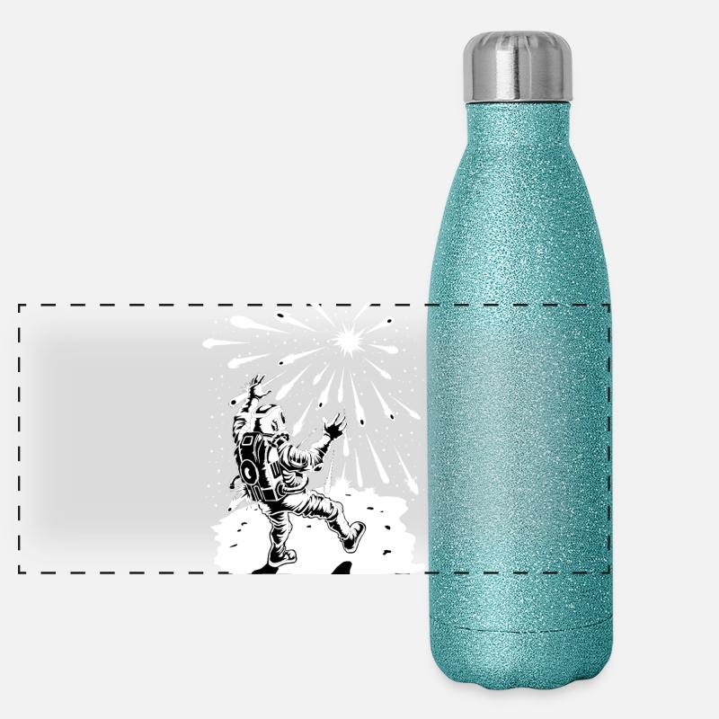 Chemise d’astronaute regardant l’apocalypse Gourde isotherme panoramique pailletée 500 ml