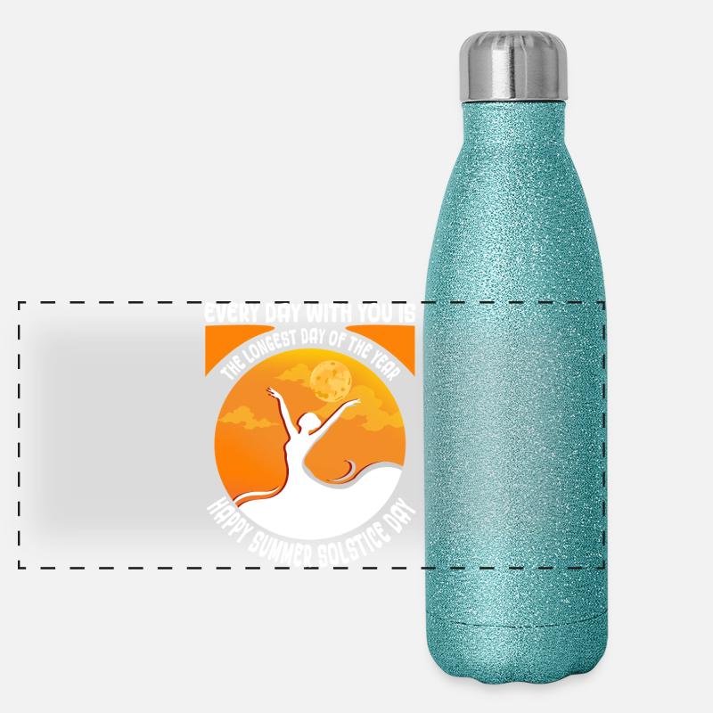 Litha Pagan: Sommersonnenwende, Mittsommer, Mittsommer, Mittsommer. Panorama Glitzer Isolierflasche 500 ml