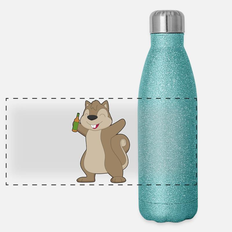 Bouteille de bière Écureuil Gourde isotherme panoramique pailletée 500 ml