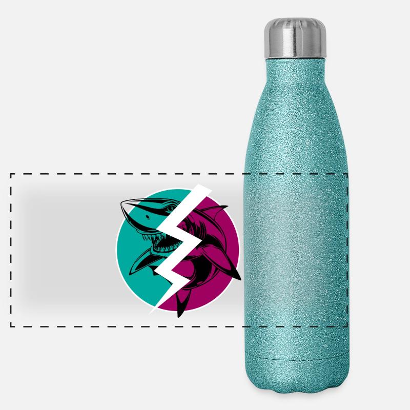 Electric Split Shark Panoramic Glitter Thermal Bottle 500 ml