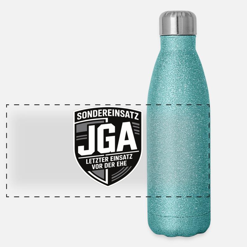 Sondereinsatz JGA – Letzter Einsatz vor der Ehe Panorama Glitzer Isolierflasche 500 ml