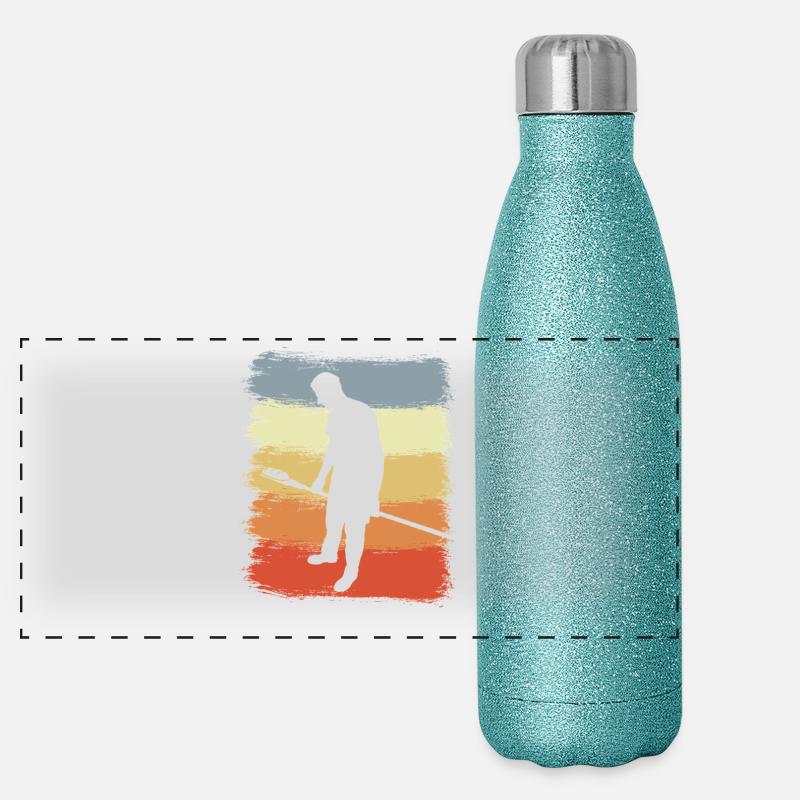 Bäcker Zeichnung Panorama Glitzer Isolierflasche 500 ml