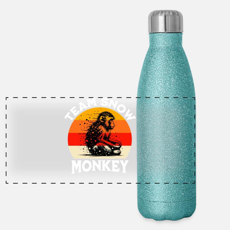 Équipe Singe des Neiges Gourde isotherme panoramique pailletée 500 ml