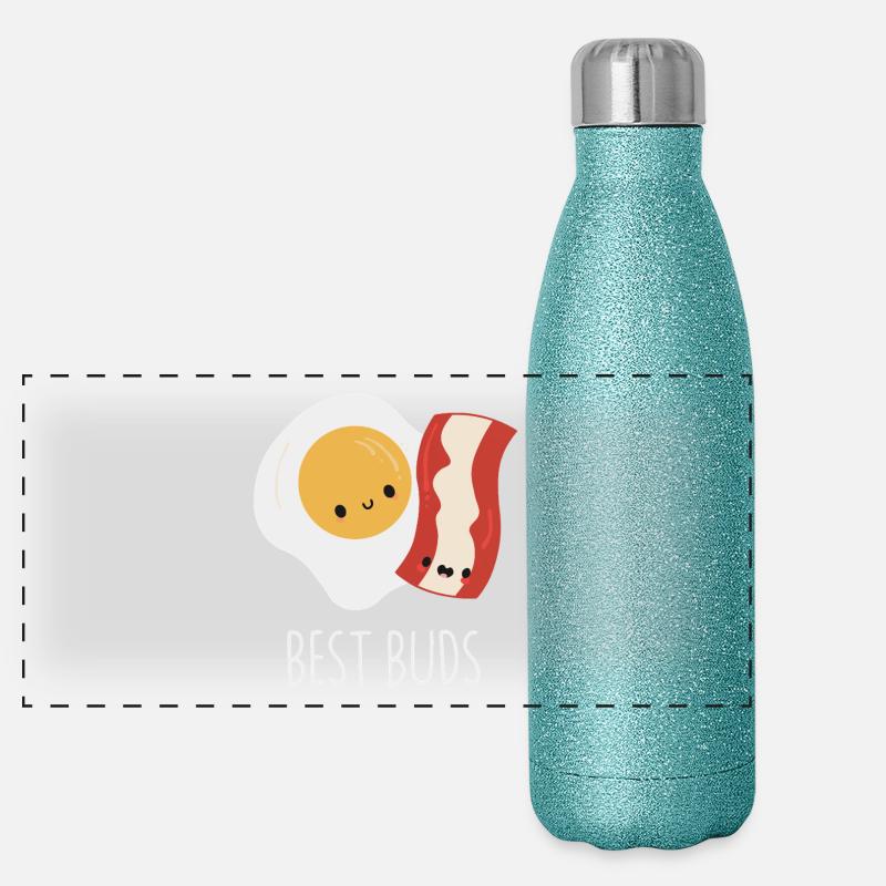 Beste Buds Ei und Speck Panorama Glitzer Isolierflasche 500 ml