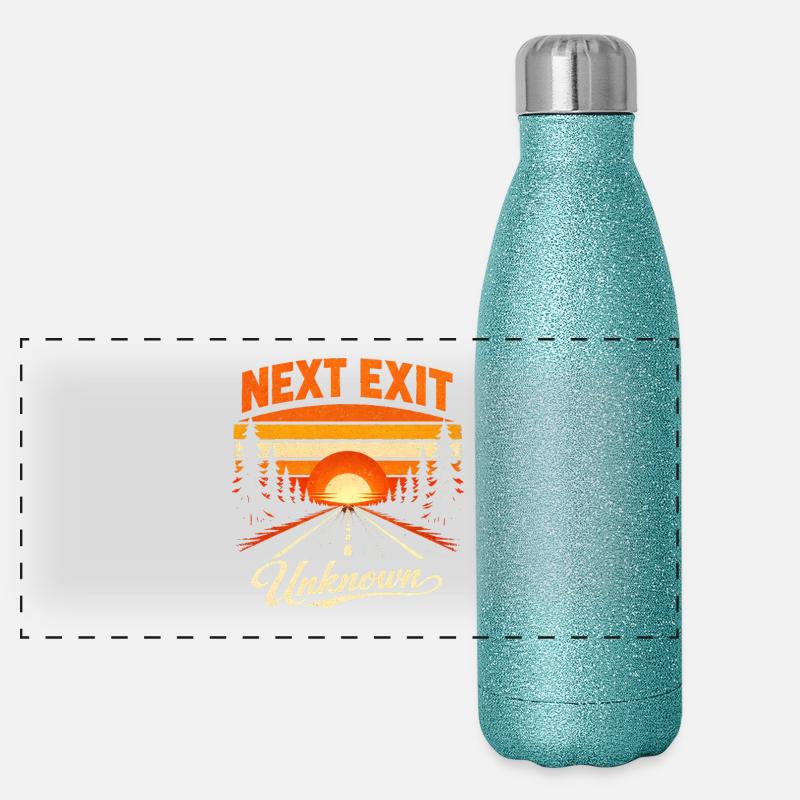 Next exit Unknown | Road trip Panoramic Glitter Thermal Bottle 500 ml