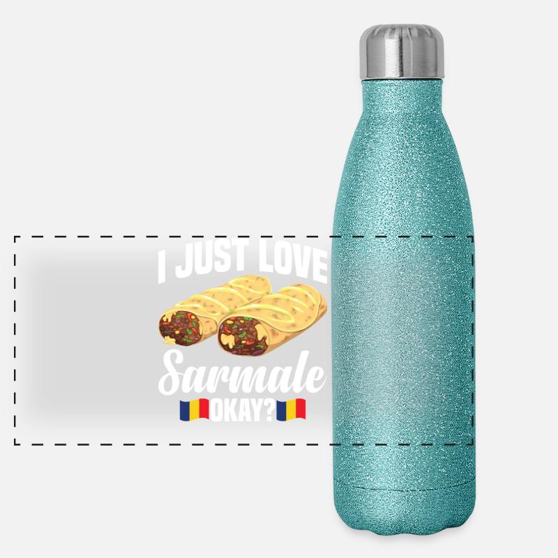  Romanian Sarmale Cuisine Dish Snack Serbian Panoramic Glitter Thermal Bottle 500 ml