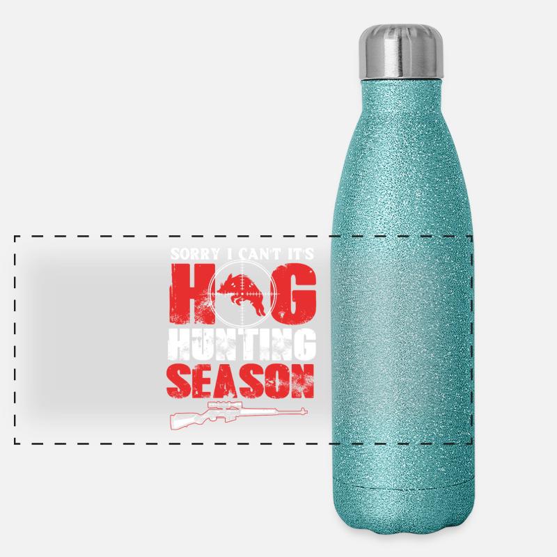 Wildschwein Jagd Panorama Glitzer Isolierflasche 500 ml