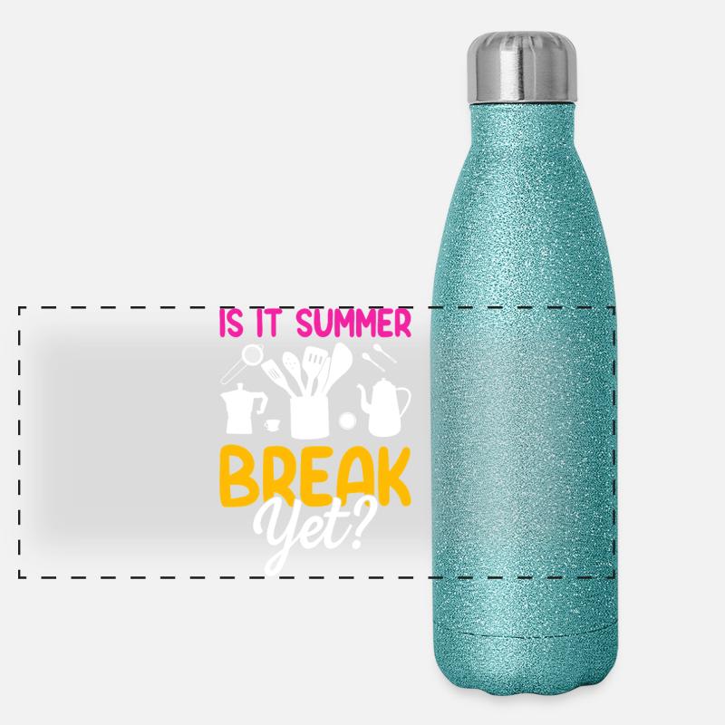 Sommerpause Bereits? Küchenmotiv Panorama Glitzer Isolierflasche 500 ml