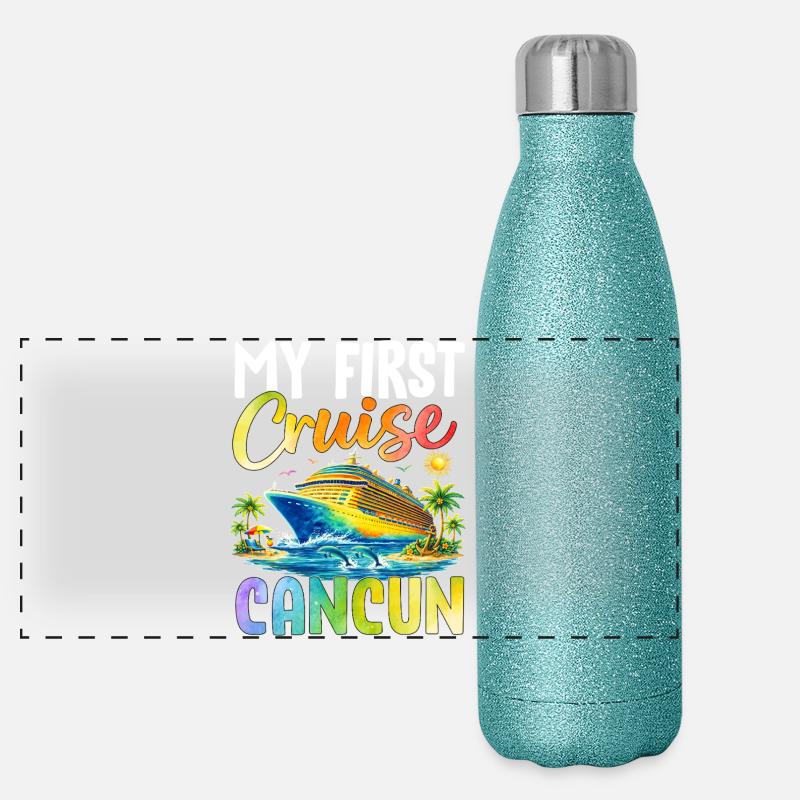 My First Cruise Cancun Panoramic Glitter Thermal Bottle 500 ml