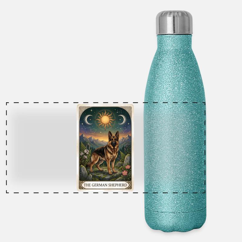German Shepherd Tarot Panoramic Glitter Thermal Bottle 500 ml