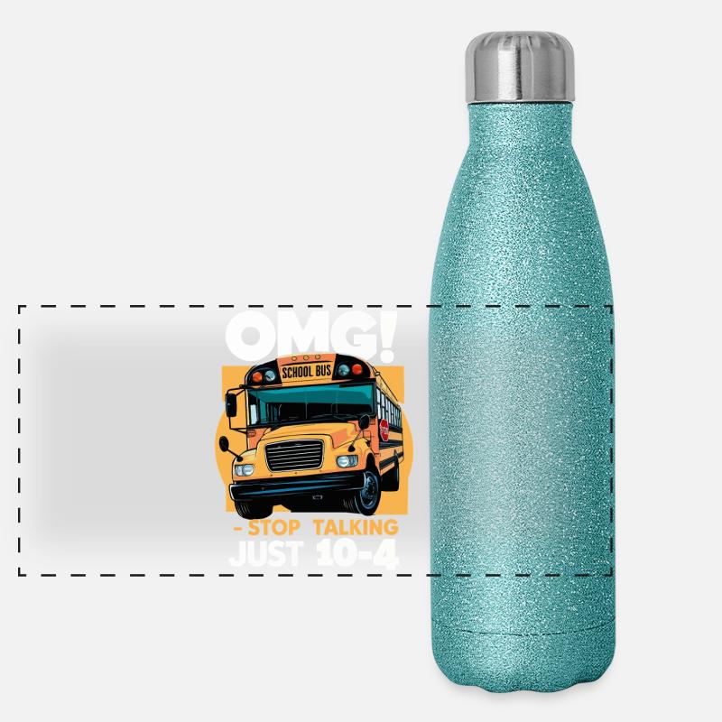 OMG Schulbus Just 10-4 Panorama Glitzer Isolierflasche 500 ml