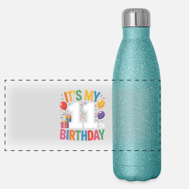 11e anniversaire Gourde isotherme panoramique pailletée 500 ml