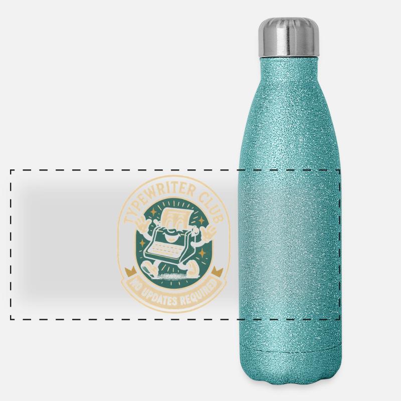 Typewriter Club | No updates - Panoramic Glitter Thermal Bottle 500 ml - blue glitter