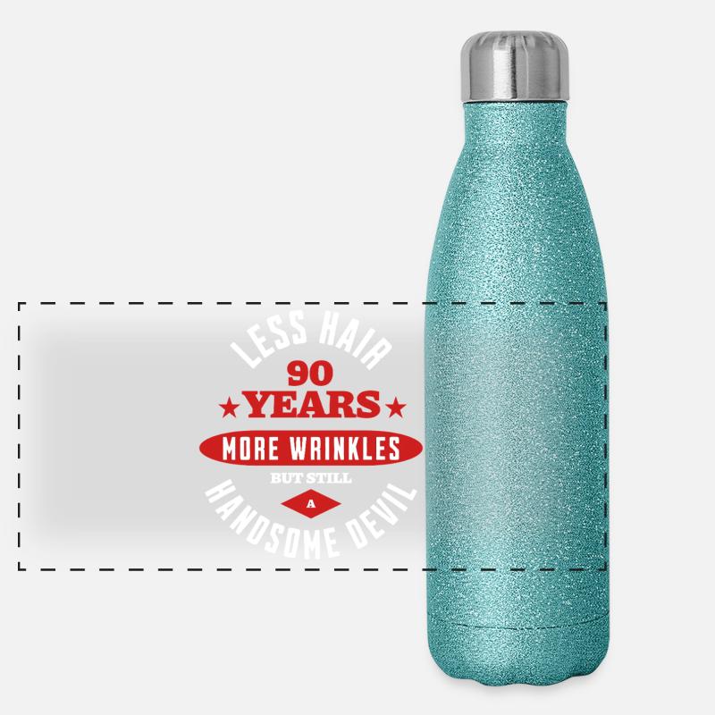 Le Beau Diable de 90 ans Gourde isotherme panoramique pailletée 500 ml