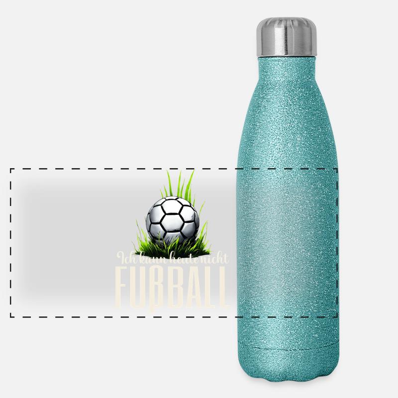 WM — Fußball ruft laut nicht ansprechen Panorama Glitzer Isolierflasche 500 ml