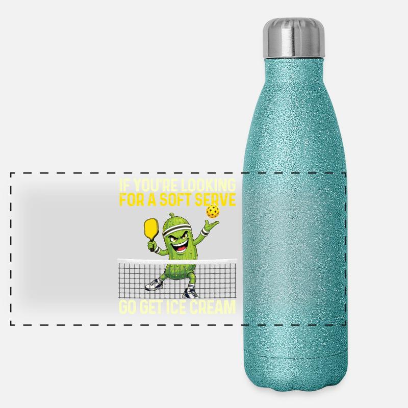 Soft Server Cream Pickleball Panoramic Glitter Thermal Bottle 500 ml