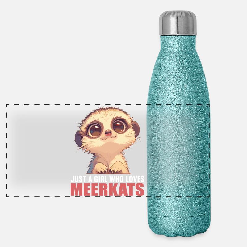 Meerkat Erdmännchen Panorama Glitzer Isolierflasche 500 ml