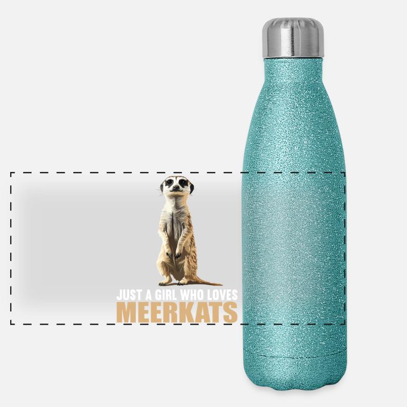 Meerkat Erdmännchen Panorama Glitzer Isolierflasche 500 ml