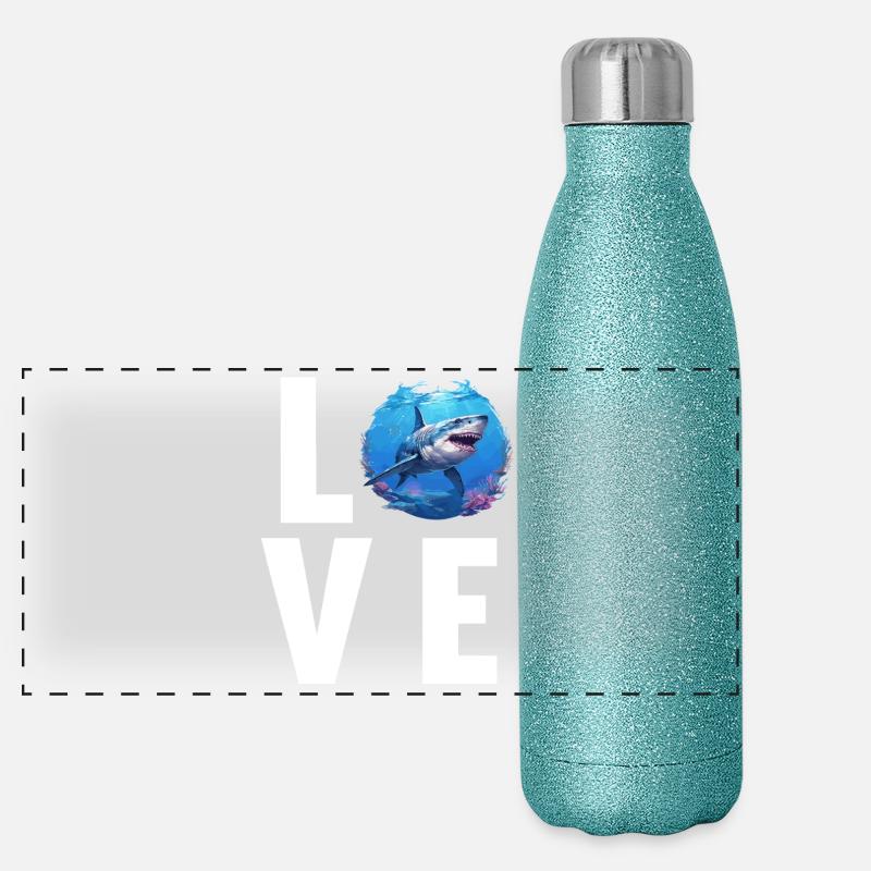 Megalodons Megalodon Panorama Glitzer Isolierflasche 500 ml