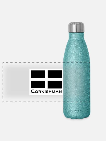 Cornishman - Panoramic Glitter Thermal Bottle 500 ml - blue glitter - Front