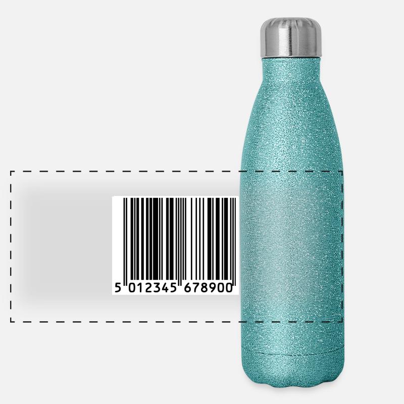 Strichcode - Panorama Glitzer Isolierflasche 500 ml - Blau Glitzer