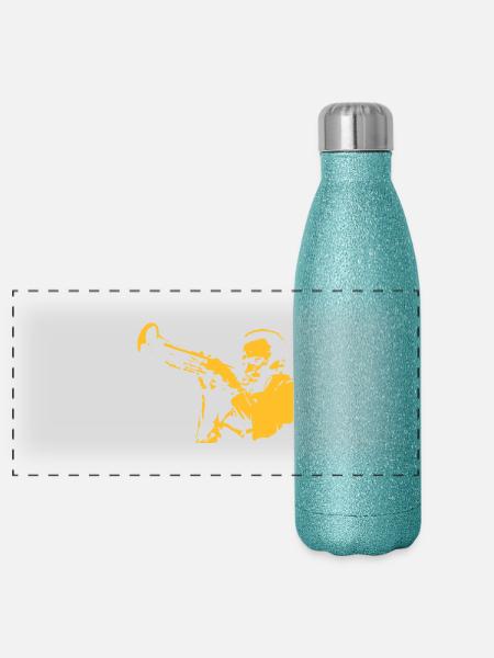 Meilen Davis - Panorama Glitzer Isolierflasche 500 ml - Blau Glitzer - Vorne