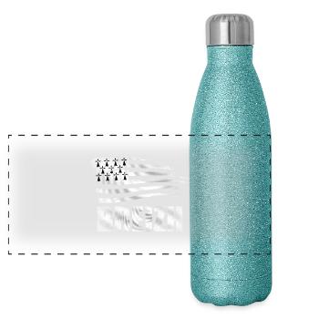 breizh bretagne 09 - Gourde isotherme panoramique pailletée 500 ml - paillettes bleues - Devant