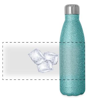 Trois glaçons - Gourde isotherme panoramique pailletée 500 ml - paillettes bleues - Devant