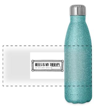 MY THERAPHY SHIRTS RECHTECKIG Seite 0002 - Panorama Glitzer Isolierflasche 500 ml - Blau Glitzer - Vorne