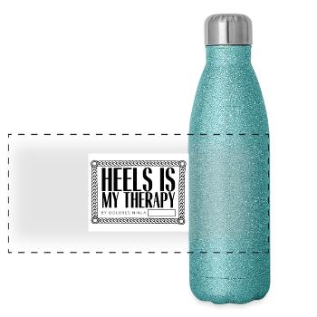 MY THERAPHY SHIRTS Seite 0002 - Panorama Glitzer Isolierflasche 500 ml - Blau Glitzer - Vorne