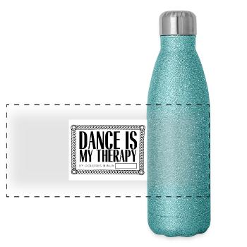 MY THERAPHY SHIRTS Seite 0003 - Panorama Glitzer Isolierflasche 500 ml - Blau Glitzer - Vorne