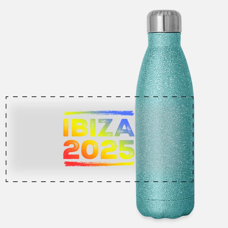 Ibiza 2025 Coloré Gourde isotherme panoramique pailletée 500 ml