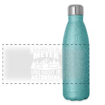 BOIS SAW BOINSAW CADEAU FOREST FÖRSTER PROFESSION - Gourde isotherme panoramique pailletée 500 ml - paillettes bleues - Devant