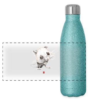 Sketchy Mouse - Panoramic Glitter Thermal Bottle 500 ml - blue glitter - Front