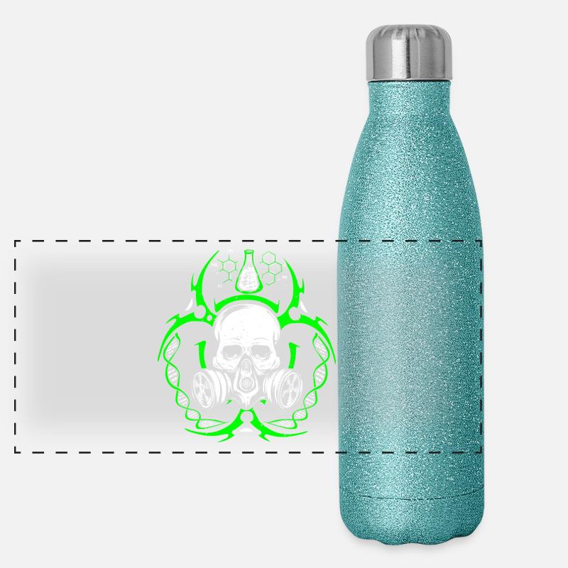 Chemistry lab profession work gift nerd chemist Panoramic Glitter Thermal Bottle 500 ml