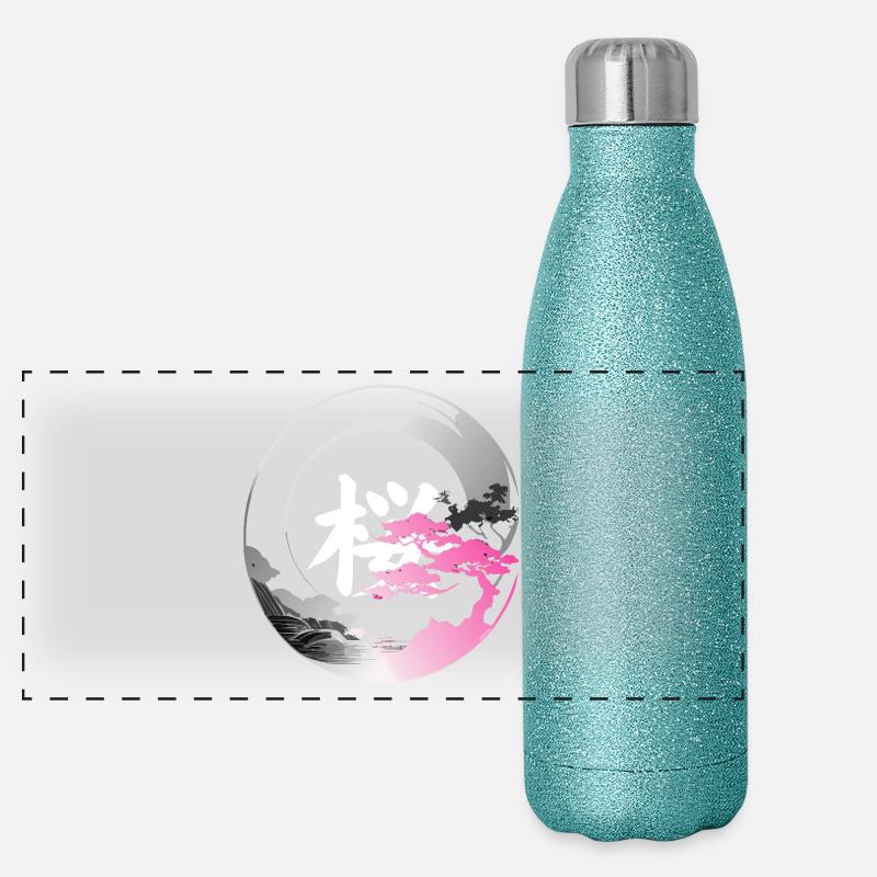 Japan modern enso rose Panoramic Glitter Thermal Bottle 500 ml