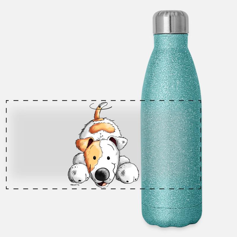 Süßer Jack Russell Panorama Glitzer Isolierflasche 500 ml
