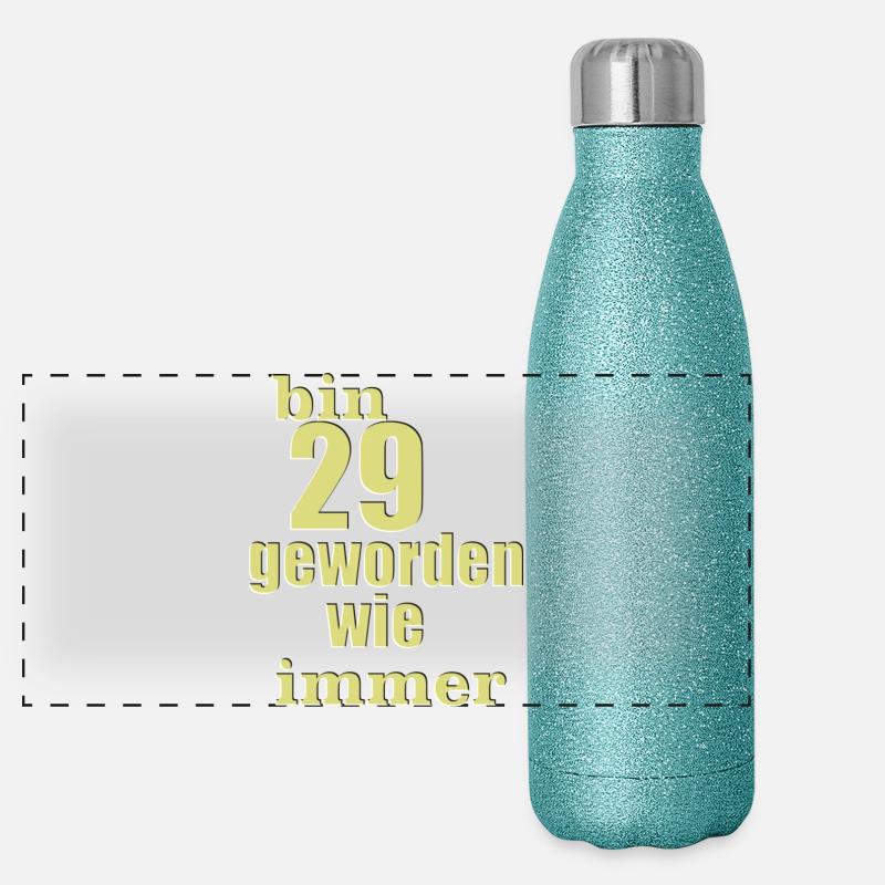 bin 29 geworden 5 3 23 Panorama Glitzer Isolierflasche 500 ml