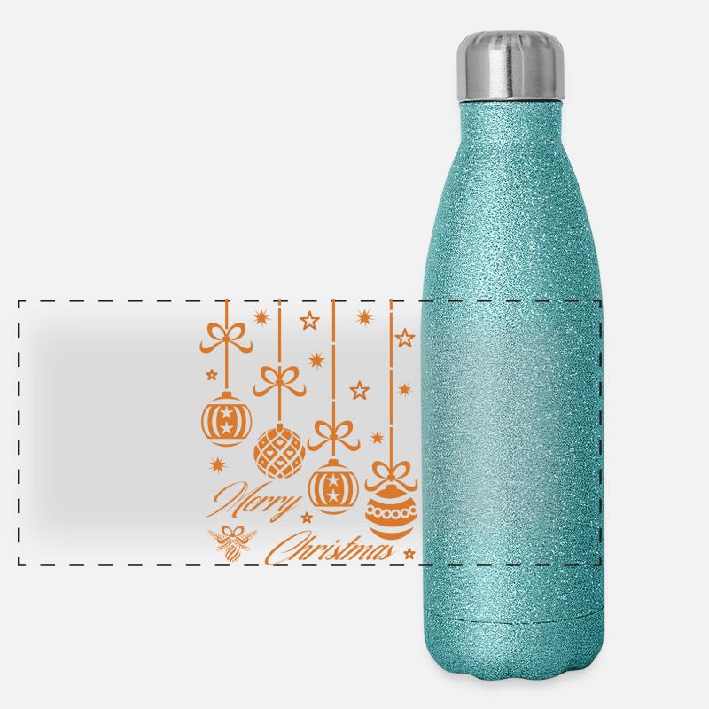 MERRY CHRISTMAS WEIHNACHTSKUGELN Panorama Glitzer Isolierflasche 500 ml