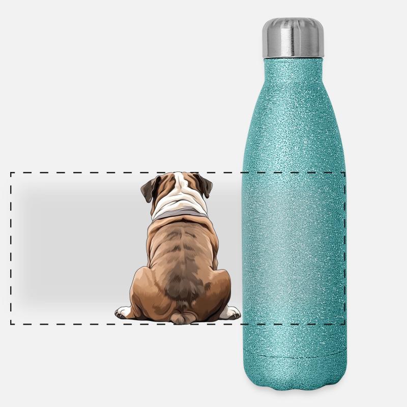 Bouledogue Gourde isotherme panoramique pailletée 500 ml